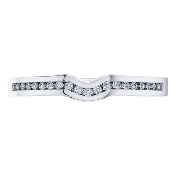 0.15ct Round Diamond Half Eternity Wedding Ring in 18ct White Gold