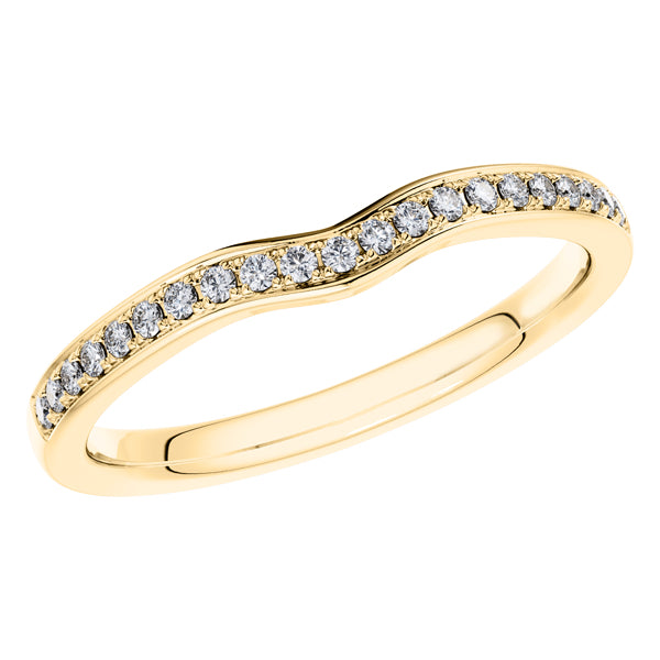 0.20ct Round Diamond Half Eternity Wedding Ring in 18ct Yellow Gold