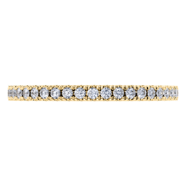 0.25ct Round Diamond Half Eternity Wedding Ring in 18ct Yellow Gold