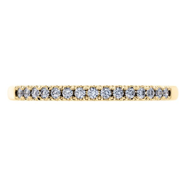 0.15ct Round Diamond Half Eternity Wedding Ring in 18ct Yellow Gold