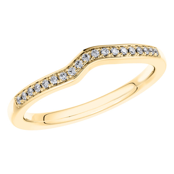 0.10ct Round Diamond Half Eternity Wedding Ring in 18ct Yellow Gold