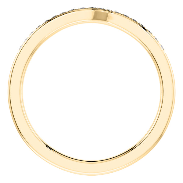 0.10ct Round Diamond Half Eternity Wedding Ring in 18ct Yellow Gold