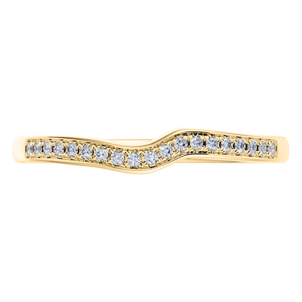 0.10ct Round Diamond Half Eternity Wedding Ring in 18ct Yellow Gold