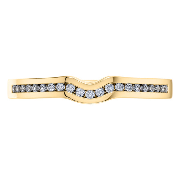 0.15ct Round Diamond Half Eternity Wedding Ring in 18ct Yellow Gold