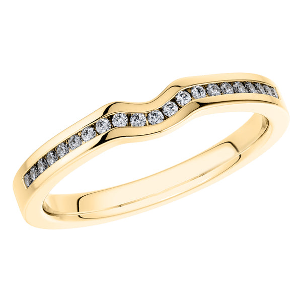 0.15ct Round Diamond Half Eternity Wedding Ring in 18ct Yellow Gold