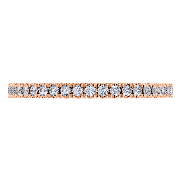 0.25ct Round Diamond Half Eternity Wedding Ring in 18ct Rose Gold