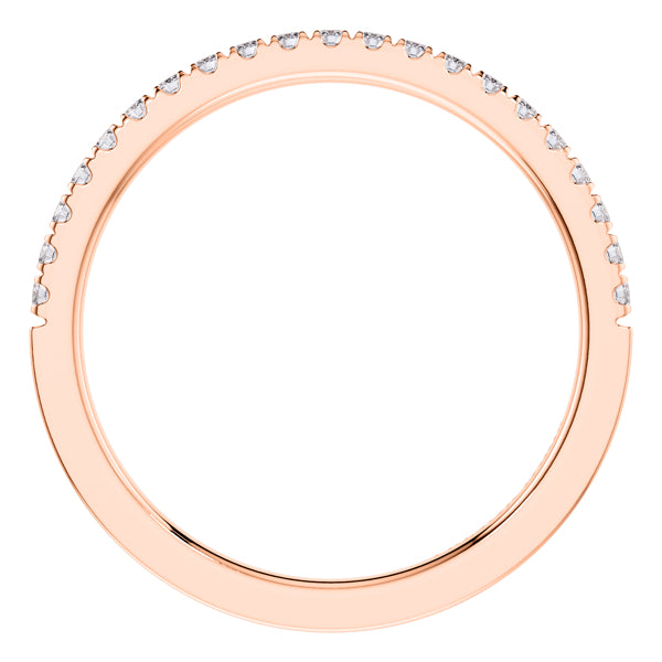 0.25ct Round Diamond Half Eternity Wedding Ring in 18ct Rose Gold