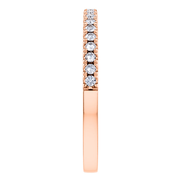 0.25ct Round Diamond Half Eternity Wedding Ring in 18ct Rose Gold