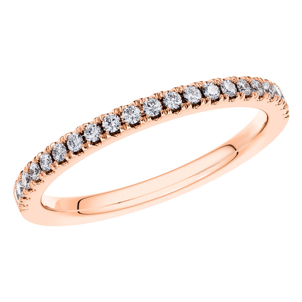 0.25ct Round Diamond Half Eternity Wedding Ring in 18ct Rose Gold