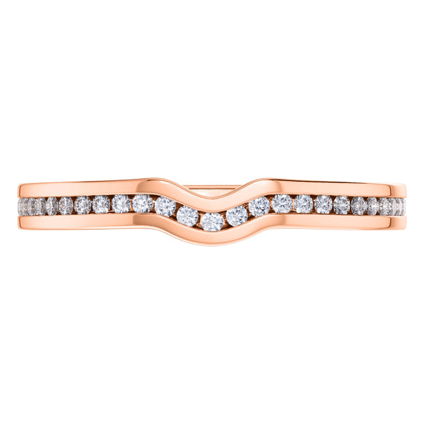 0.10ct Round Diamond Half Eternity Wedding Ring in 18ct Rose Gold