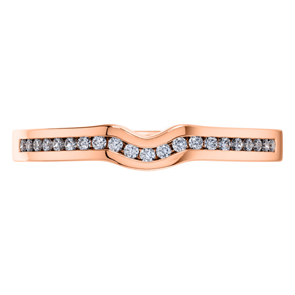 0.15ct Round Diamond Half Eternity Wedding Ring in 18ct Rose Gold