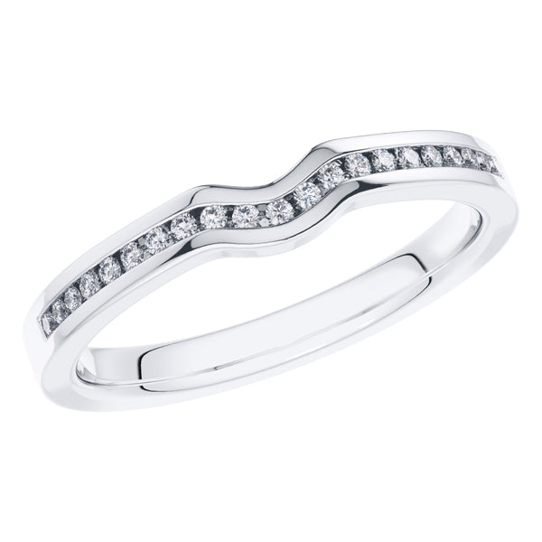 0.15ct Round Diamond Half Eternity Wedding Ring in Platinum