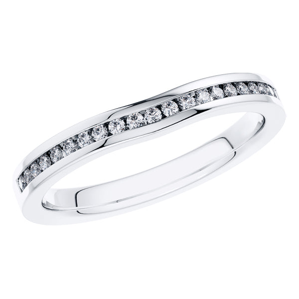 0.20ct Round Diamond Half Eternity Wedding Ring in Platinum