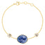 Rose Cut Blue Sapphire & Slice of Diamond Bracelet in 18ct Yellow Gold