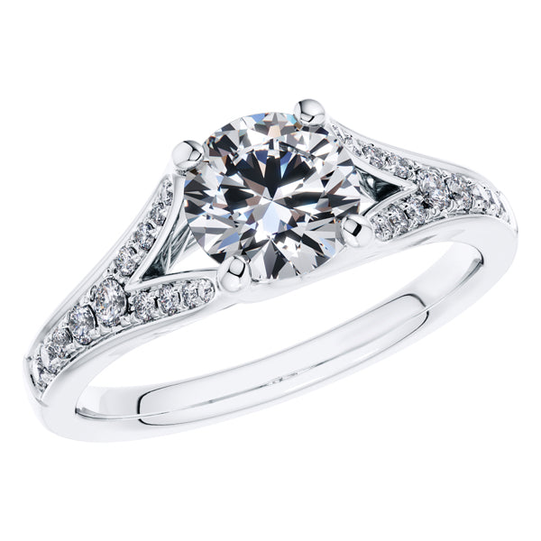 GIA Certified 1.40ct Round Diamond Engagement Ring in 18ct White Gold