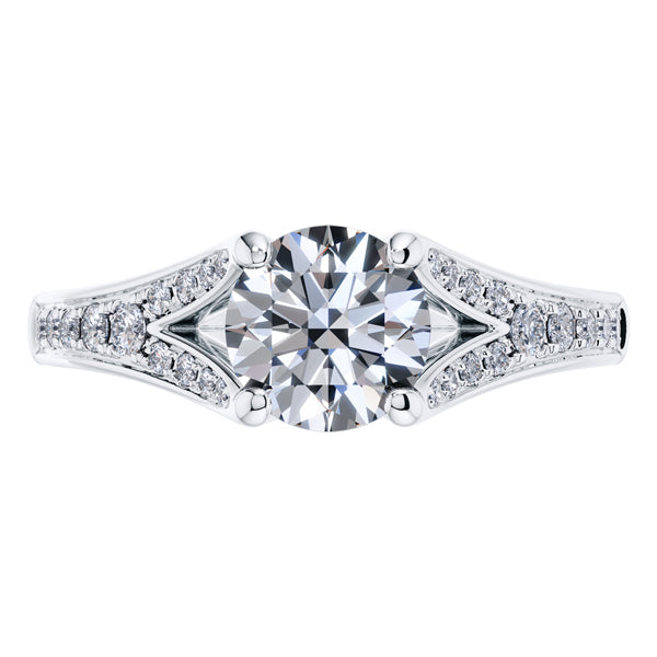 GIA Certified 1.40ct Round Diamond Engagement Ring in 18ct White Gold