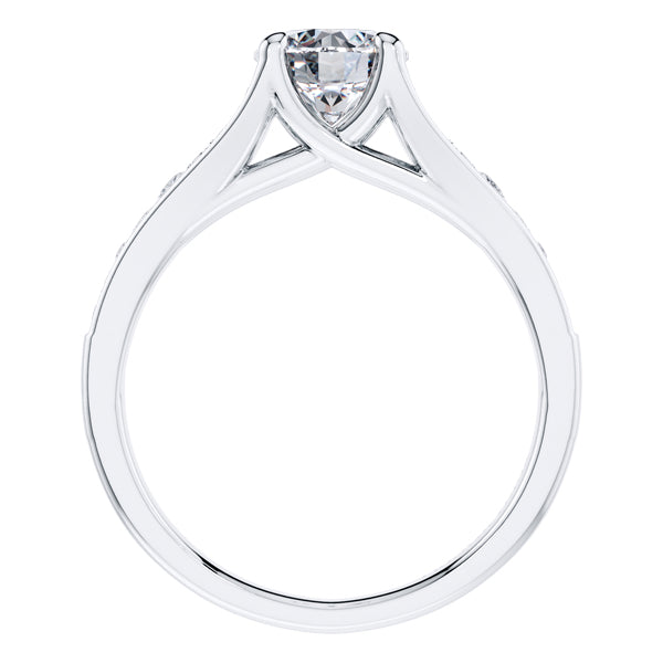 GIA Certified 1.40ct Round Diamond Engagement Ring in 18ct White Gold