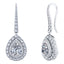 GIA Certified 3.45ct Pear Shape Diamond Drop Halo Earrings in Platinum