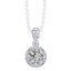 Round Brilliant Diamond Halo Pendant & Chain in 18ct White Gold