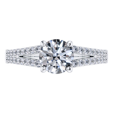 GIA Certified 1.32ct Round Diamond Engagement Ring in 18ct White Gold