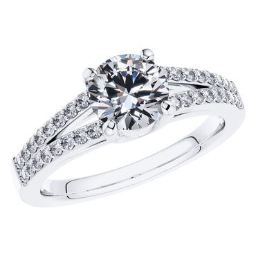 GIA Certified 1.32ct Round Diamond Engagement Ring in 18ct White Gold
