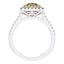 GIA Certified 1.56ct Yellow Diamond Engagement Ring in 18ct White Gold