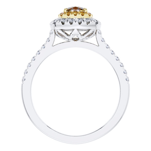 GIA Certified 0.92ct Yellow Diamond Engagement Ring in 18ct White Gold