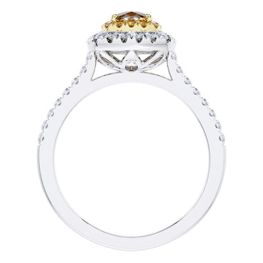 GIA Certified 0.92ct Yellow Diamond Engagement Ring in 18ct White Gold