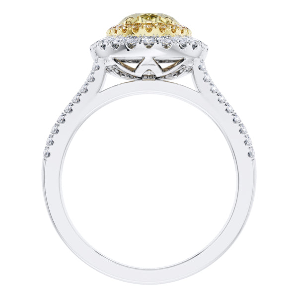 GIA Certified 2.09ct Yellow Diamond Engagement Ring in 18ct White Gold