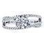 Round Diamond Fancy Cross Over Engagement Ring in 18ct White Gold