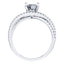 Round Diamond Fancy Cross Over Engagement Ring in 18ct White Gold