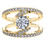 Round Diamond Fancy Split Shank Engagement Ring in 18ct Yellow Gold