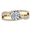 Round Diamond Fancy Cross Over Engagement Ring in 18ct Yellow Gold