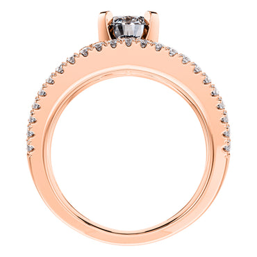 Round Diamond Fancy Split Shank Engagement Ring in 18ct Rose Gold