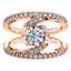 Round Diamond Fancy Split Shank Engagement Ring in 18ct Rose Gold