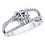 Round Diamond Fancy Cross Over Engagement Ring in Platinum