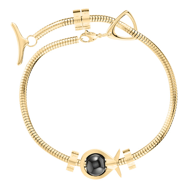 Phiiish Charm Bracelet in Premium Yellow Gold Stainless Steel with Charm