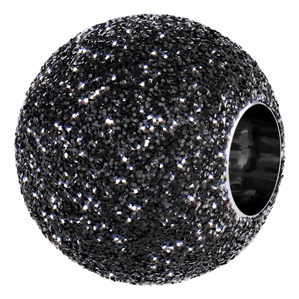 Phiiish 8mm Black Sand Blast Charm in Premium Stainless Steel