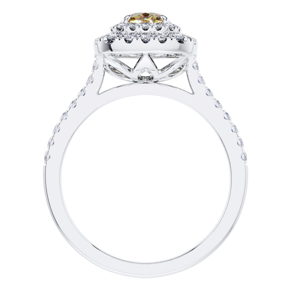 GIA Certified 1.09ct Yellow Diamond Engagement Ring in 18ct White Gold