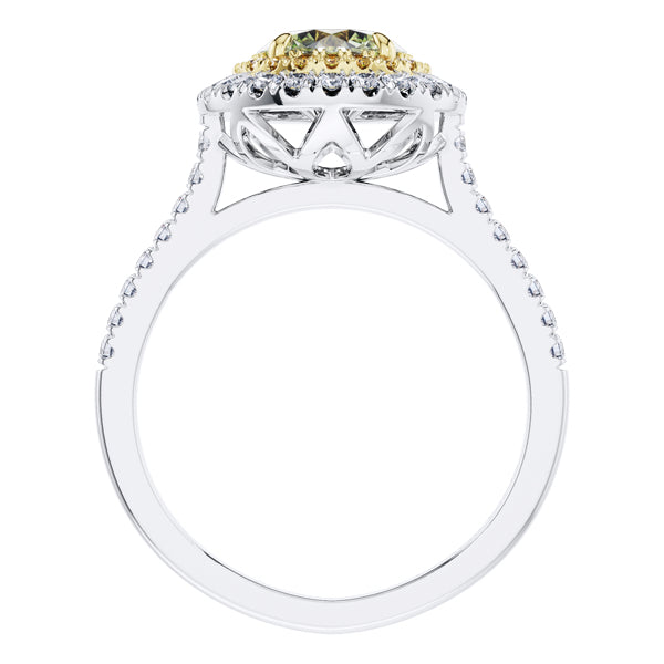 GIA Certified 1.51ct Yellow Diamond Engagement Ring in 18ct White Gold