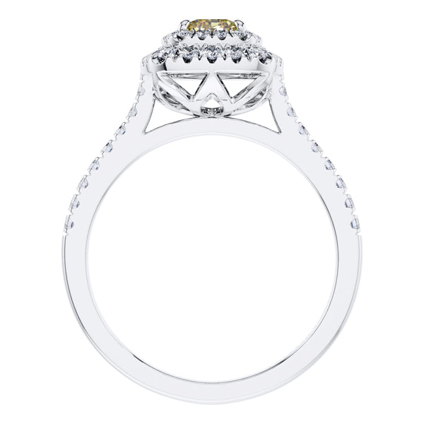 GIA Certified 1.02ct Yellow Diamond Engagement Ring in 18ct White Gold