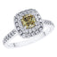 GIA Certified 1.02ct Yellow Diamond Engagement Ring in 18ct White Gold