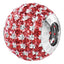 Phiiish 8mm Red Garnet Colour Crystal Charm in Sterling Silver