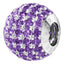 Phiiish 8mm Amethyst Colour Crystal Charm in Sterling Silver