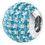 Phiiish 8mm Aquamarine Colour Crystal Charm in Sterling Silver