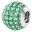 Phiiish 8mm Emerald Colour Crystal Charm in Sterling Silver