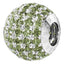 Phiiish 8mm Sterling Silver Peridot Colour Crystal Charm