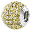 Phiiish 8mm Citrine Colour Crystal Charm in Sterling Silver