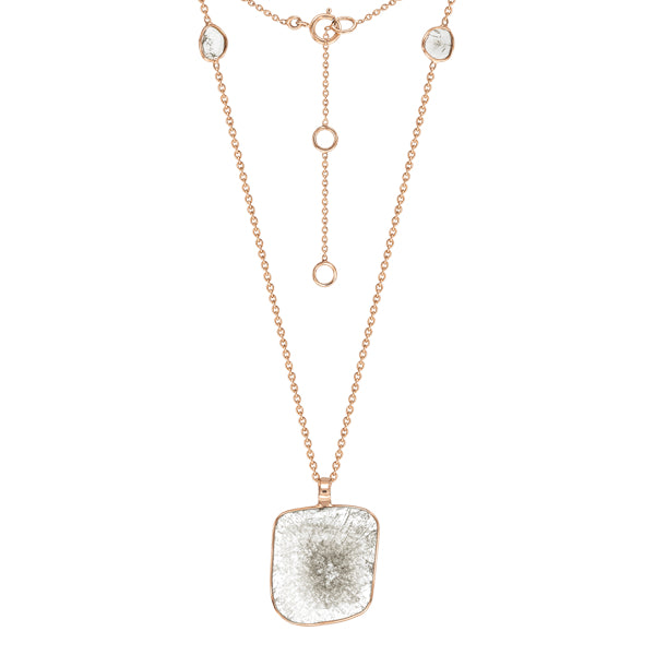 2.82ct Fancy Diamond Pendant & Chain Necklace in 18ct Rose Gold