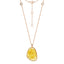 Stylish Yellow Sapphire & Slice of Diamond Necklace in 18ct Rose Gold